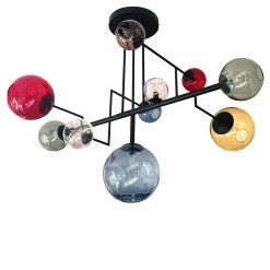 Lampadario Sirius in vetro di Murano con sfere multicolori