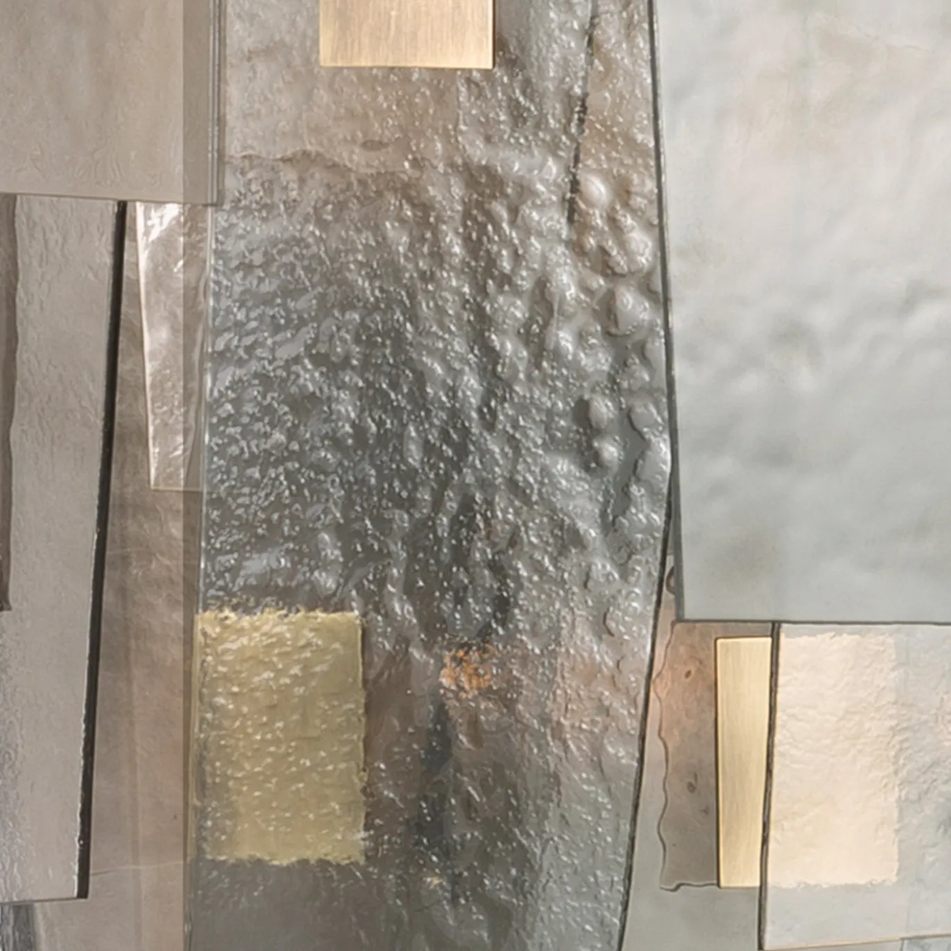 Lampadario Sliver in Vetro Ambra e Fumè