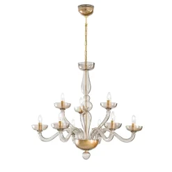 Lampadario Sophie a 9 Luci in Vetro Soffiato Fumé