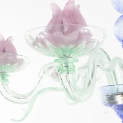 Lampadario Spring in Vetro Blu