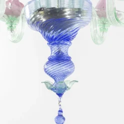 Lampadario Spring in Vetro Blu