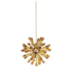 Lampadario Sputnik in vetro veneziano color ambra