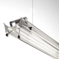 Lampadario Strip Triedo in Ottone e Vetro