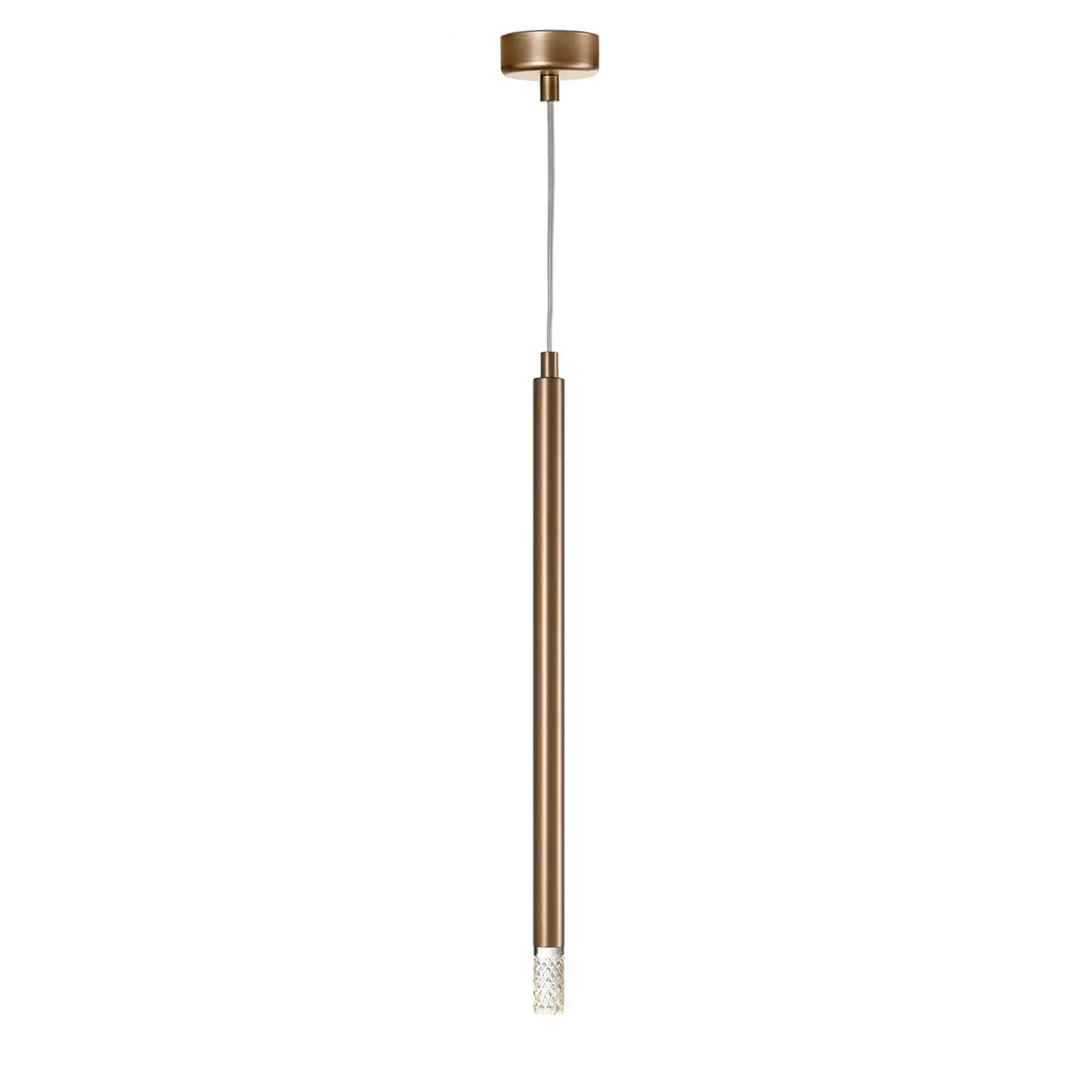 Lampadario Stylo in Anodic09 con luce pendente in Cristallo