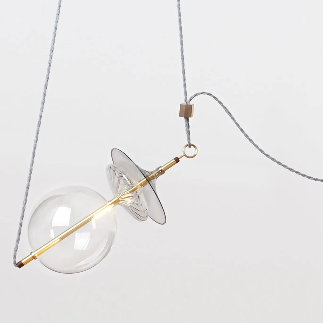 Lampadario Trapezi 6 Luci in Ottone