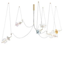 Lampadario Trapezi 6 Luci in Ottone