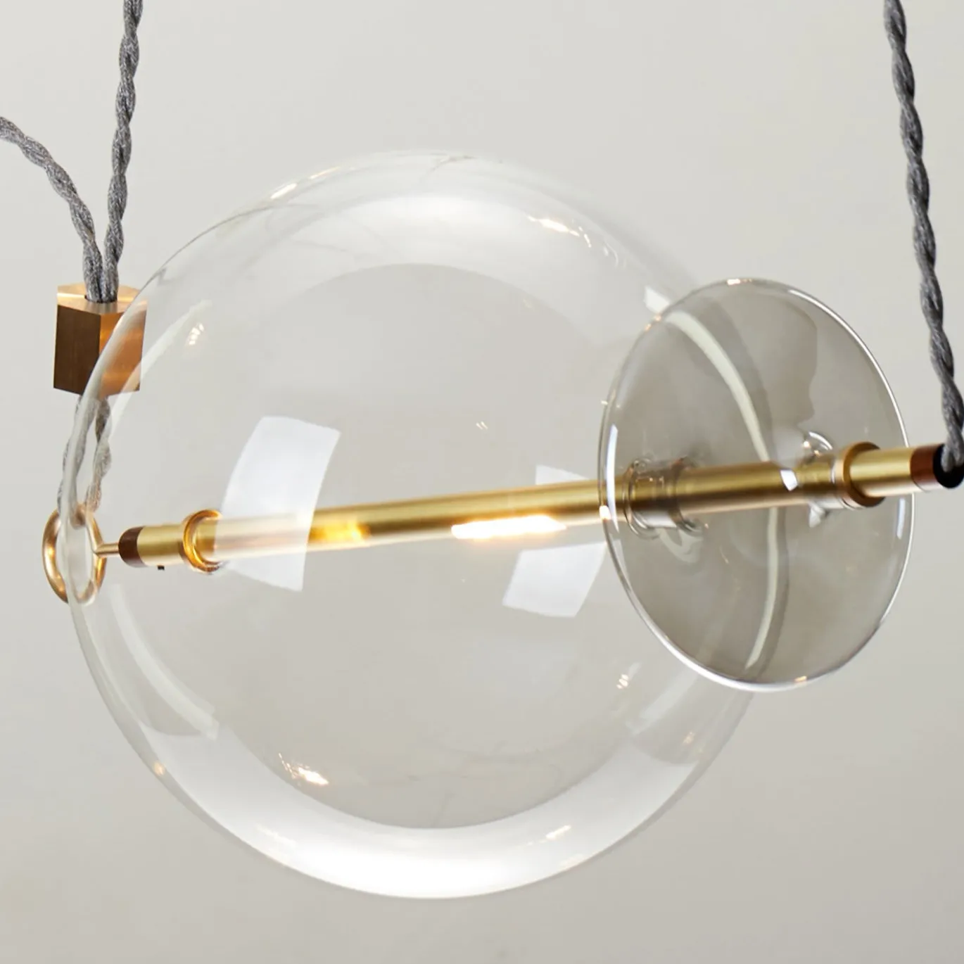 Lampadario Trapezi 4 Luci in Ottone