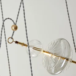 Lampadario Trapezi 4 Luci in Ottone
