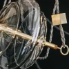 Lampadario Trapezi 6 Luci in Ottone Tonalit� Neutre
