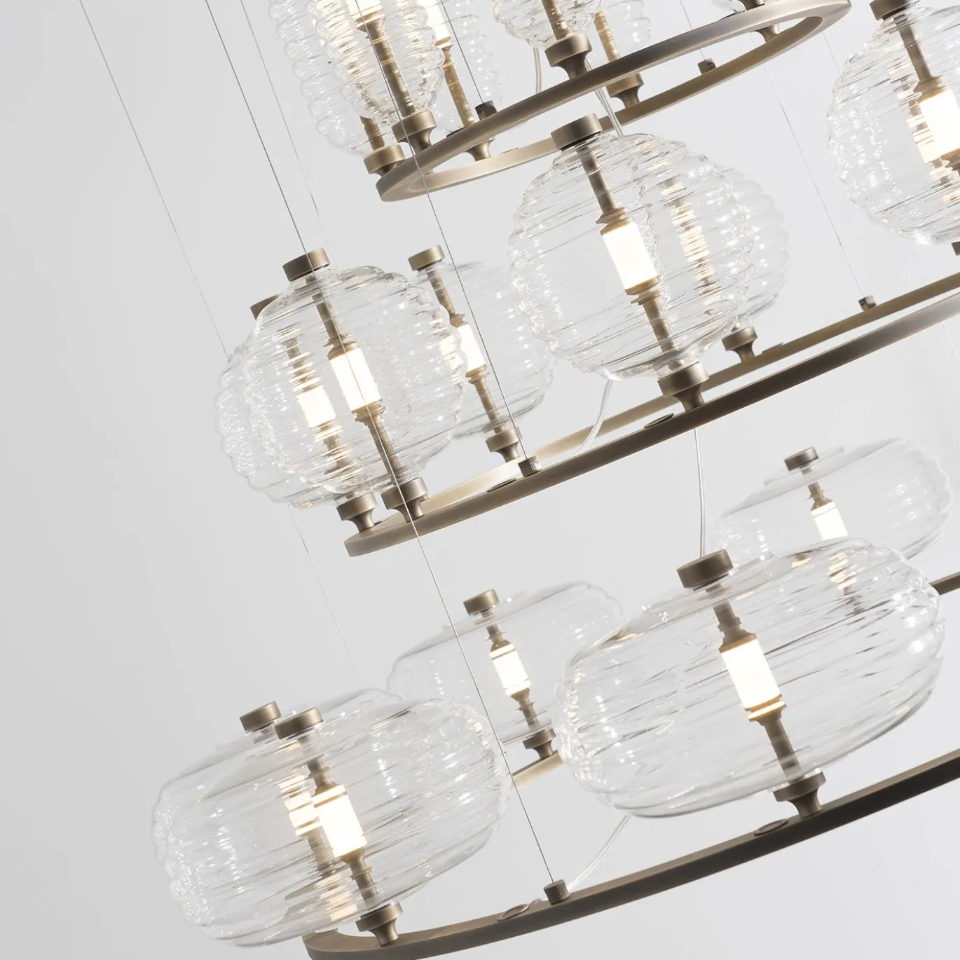 Lampadario Trinity 01 in vetro di Mike Shilov