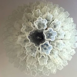Lampadario Tronchi in vetro OPALINO