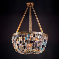 Lampadario Twiggy Agata in Ottone a 8 Luci