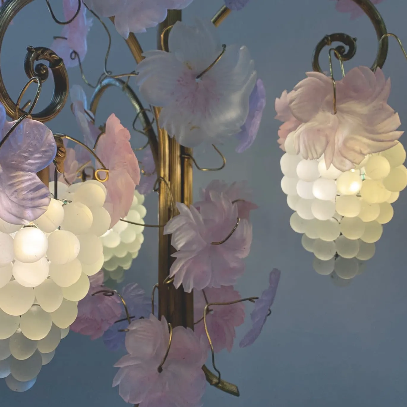 Lampadario 1980 Uva e Foglie