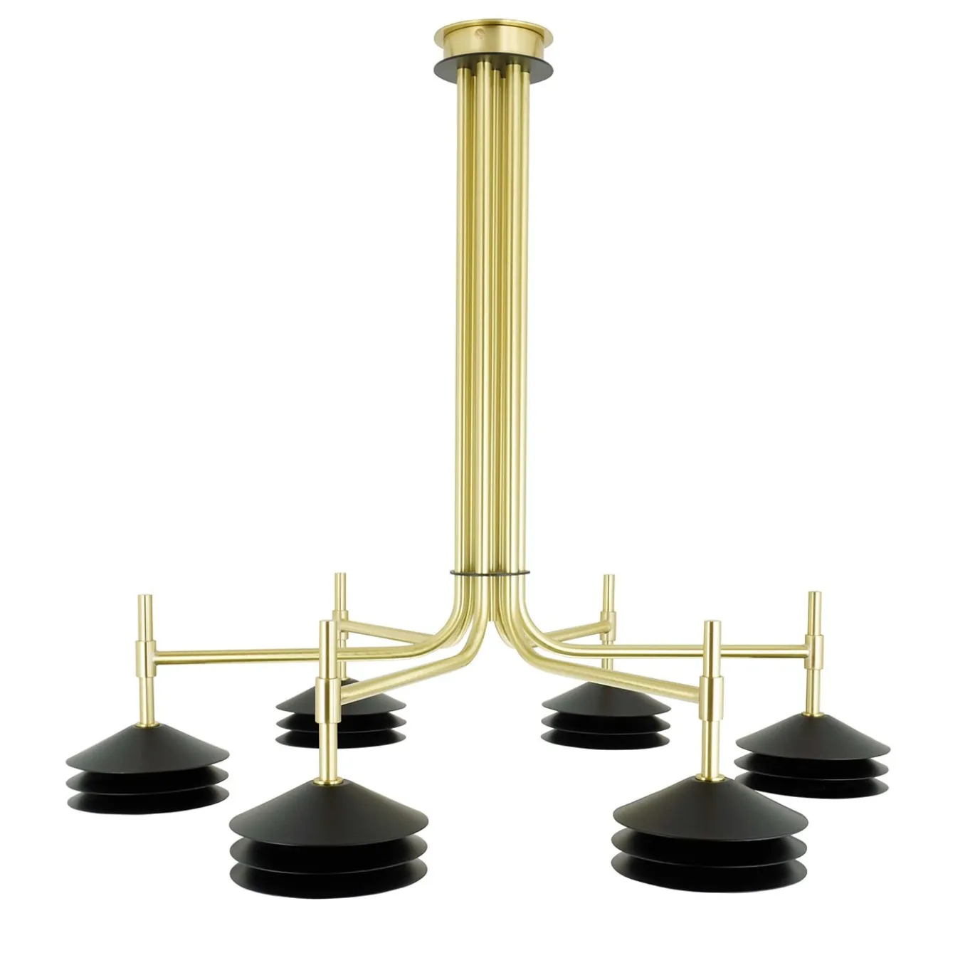 Lampadario Velia M364 a 6 luci in ottone satinato