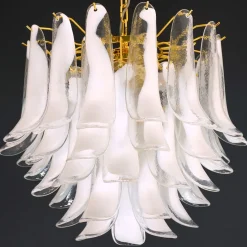 Lampadario Veneziana a 5 piani con 41 Elementi in Vetro Opalino