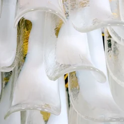 Lampadario Veneziana a 5 piani con 41 Elementi in Vetro Opalino