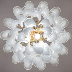 Lampadario Veneziana a 5 piani con 41 Elementi in Vetro Opalino