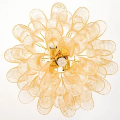 Lampadario Veneziana a 5 piani con 41 Elementi in Pulegoso Oro