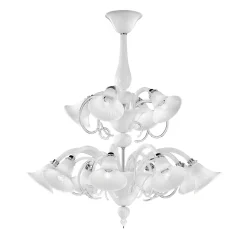 Lampadario Venier bianco a 12 luci
