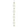 Lampadario Verticale Dewy S4 in vetro bianco