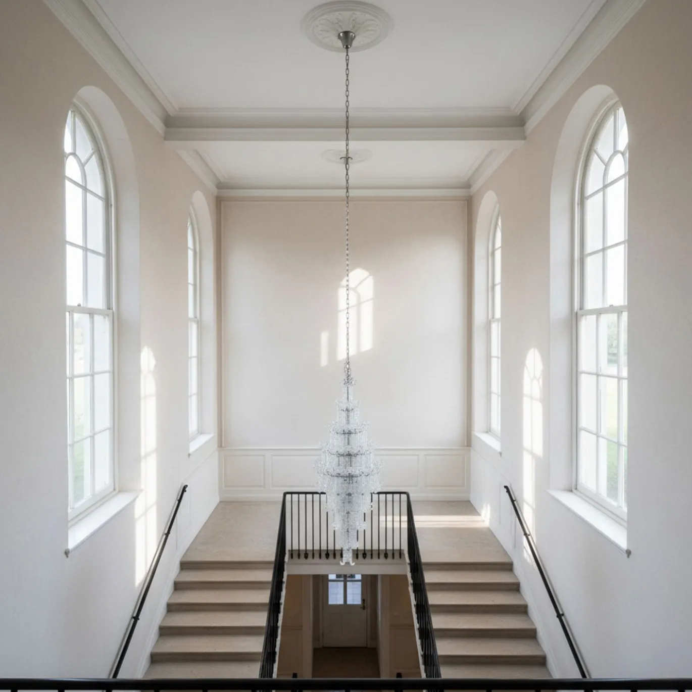 Lampadario Verticale Felci V205 in Vetro