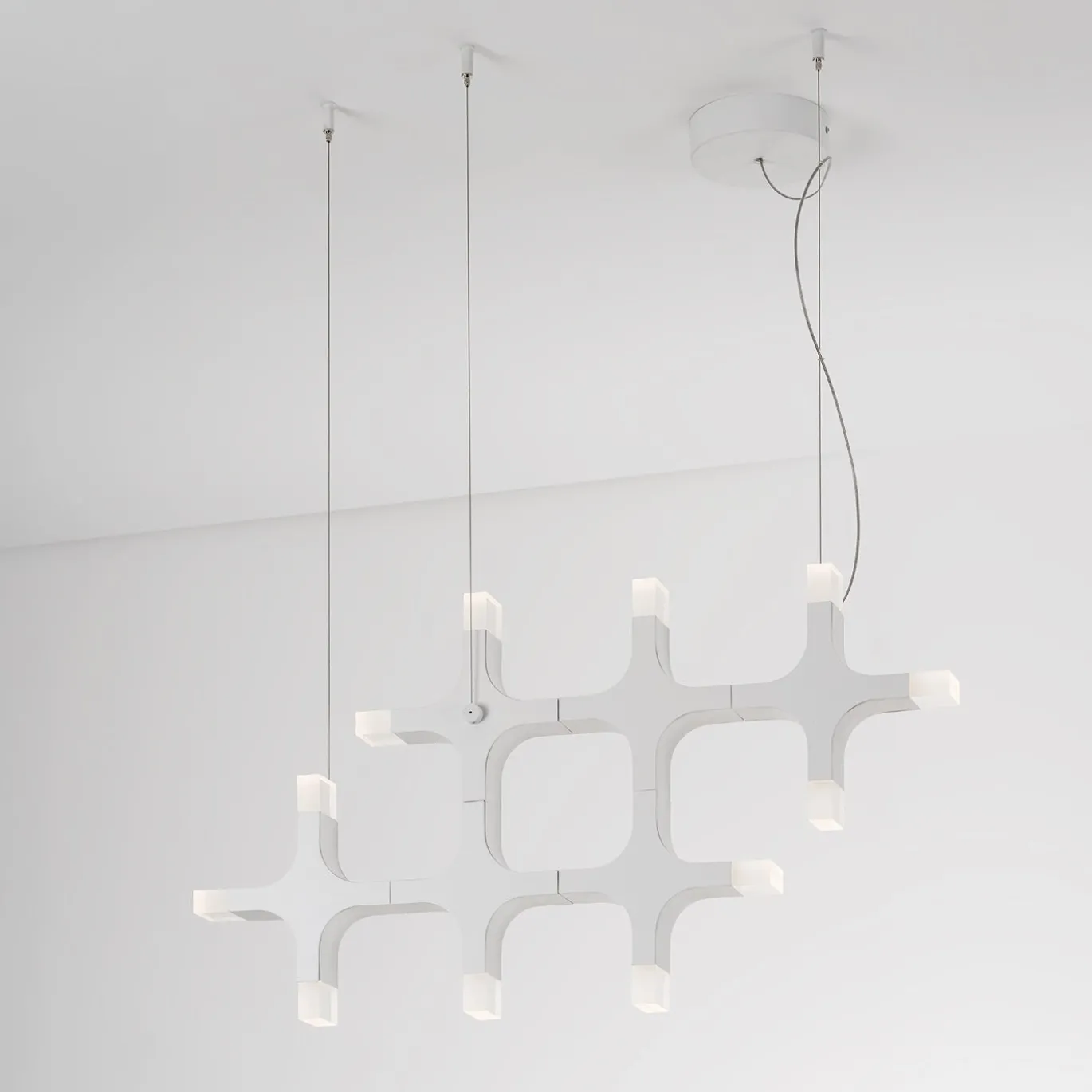 Lampadario Verticale Galaxy Bianco Opaco
