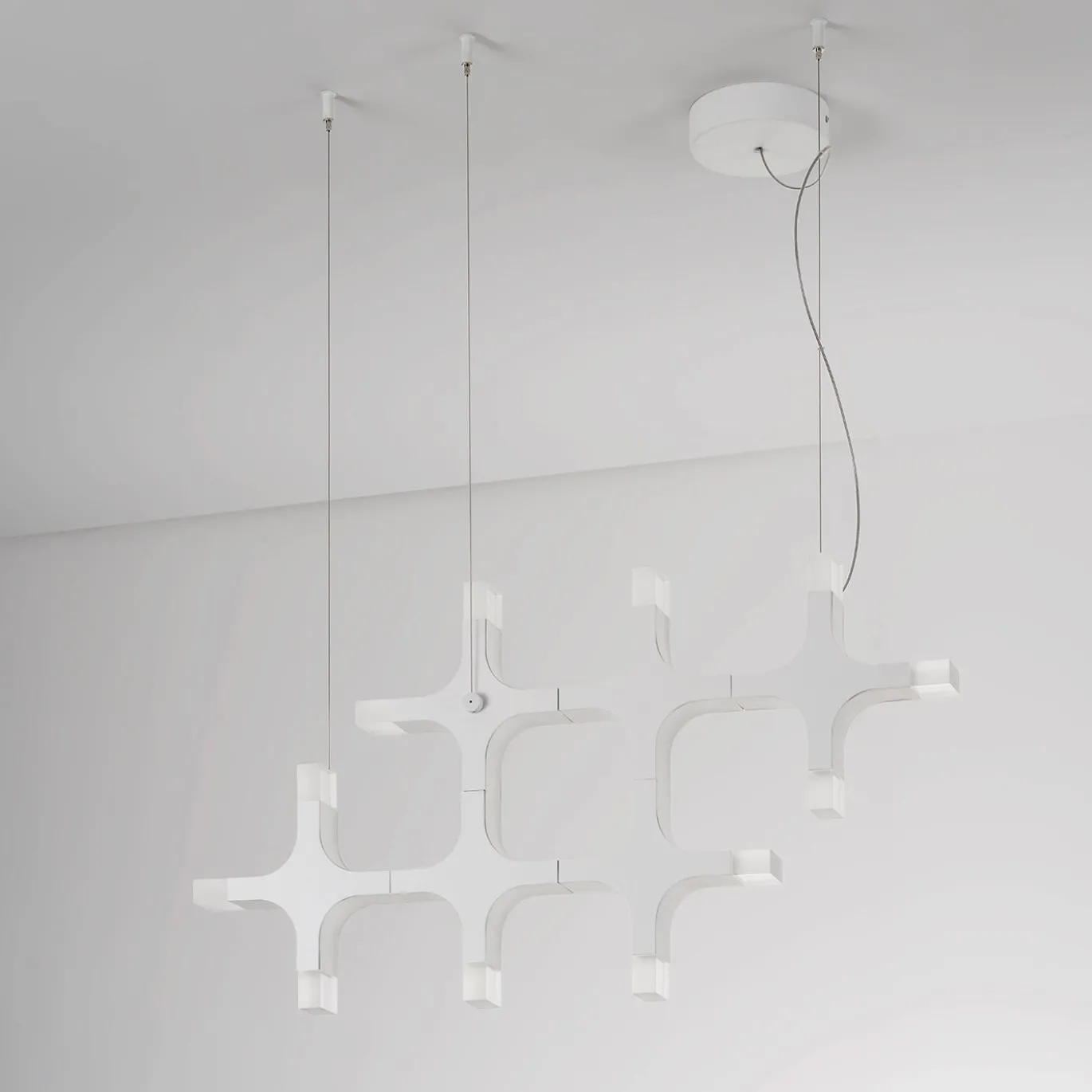 Lampadario Verticale Galaxy Bianco Opaco