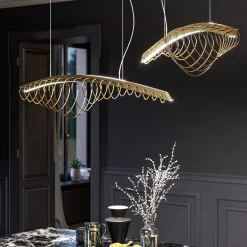 Lampadario Whale in Metallo di Leo De Carlo