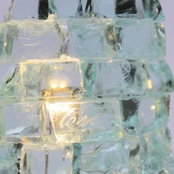 Lampada scultorea in vetro verde Conè