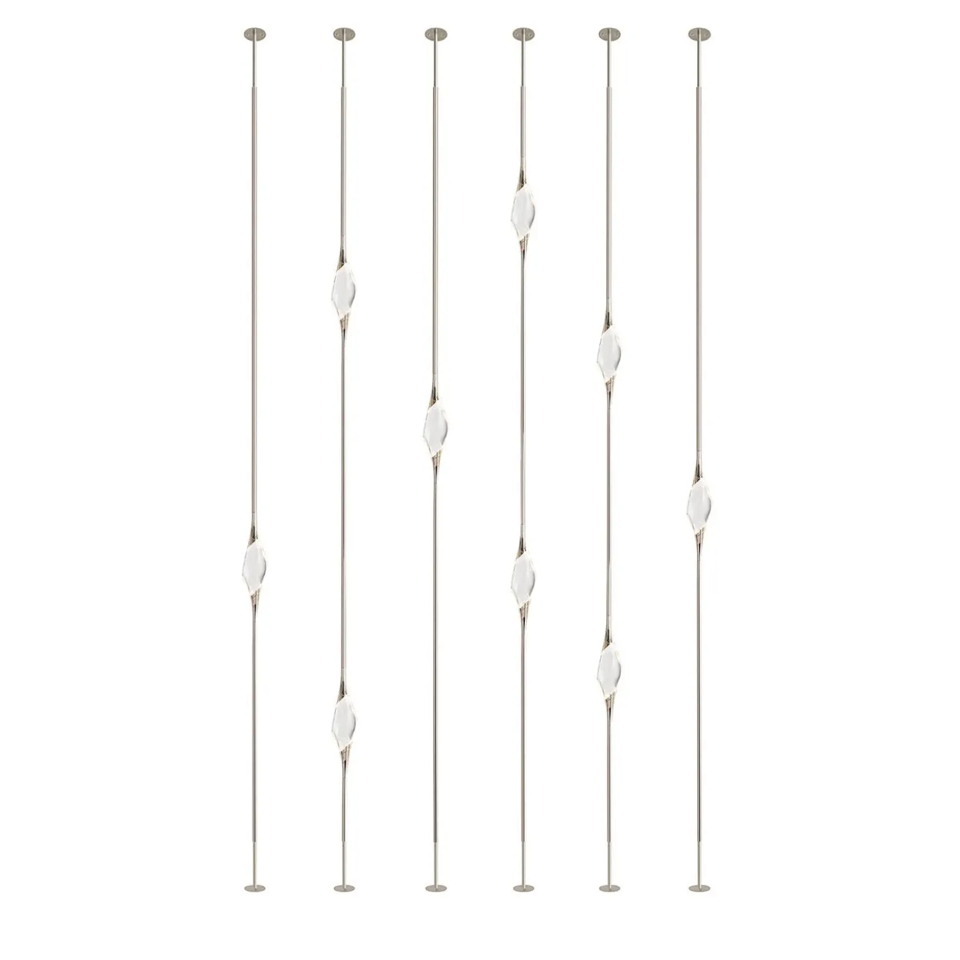 Lampade da pavimento a soffitto Il Pezzo 12 Composizione E in ottone con finitura nichel
