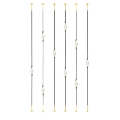 Lampade da pavimento a soffitto Il Pezzo 12 Composizione E in ottone con finitura nera e oro