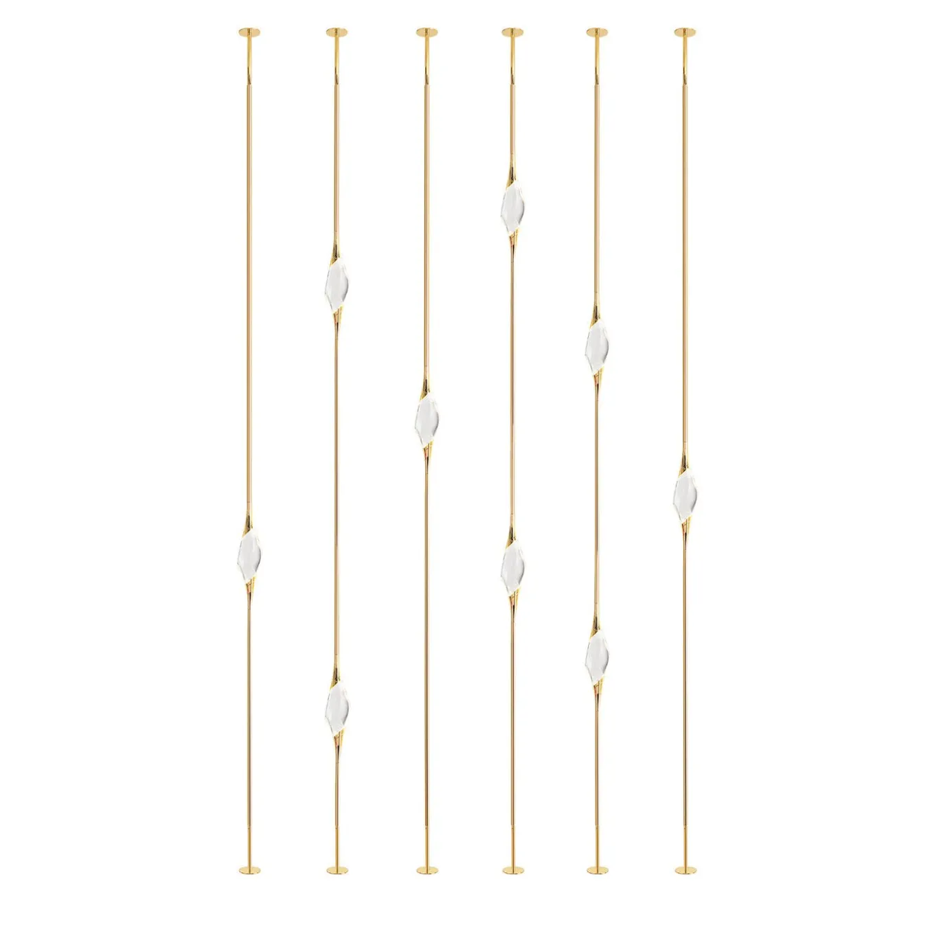 Lampade da pavimento a soffitto Il Pezzo 12 Composizione E in ottone con finitura oro