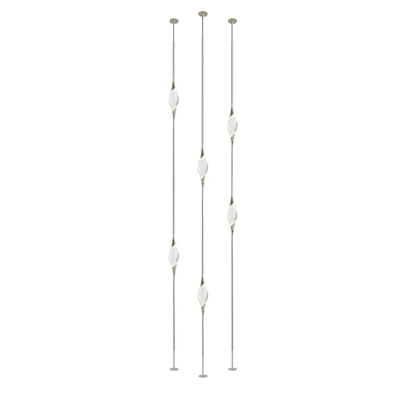 Lampade da pavimento a soffitto Il Pezzo 12 Composizione B in ottone con finitura nichel