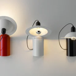 Lampiatta Lampada da Parete Nera di De Pas, D'Urbino, Lomazzi