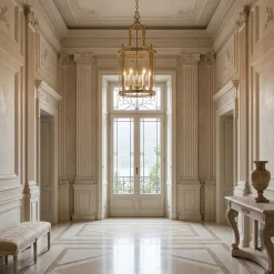 Lanterna a sospensione per esterni Victorian in ottone dorato