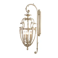 Lanterna da parete per esterni Heritage a 5 luci in ottone avorio