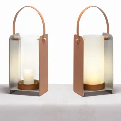 Lanterna Lumen Media in Pelle Saddle Marrone di Simone Fanciullacci