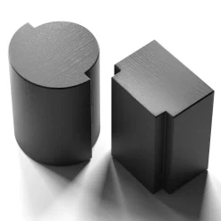 Lei Tavolino Laterale Cilindrico in Rovere Nero