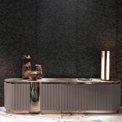 Leonardo Sideboard con Piano in Marmo Verde
