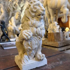 Leone Marzocco Scultura in gesso bianco