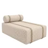Lettino prendisole da esterno Docker in tessuto sablé chenille beige