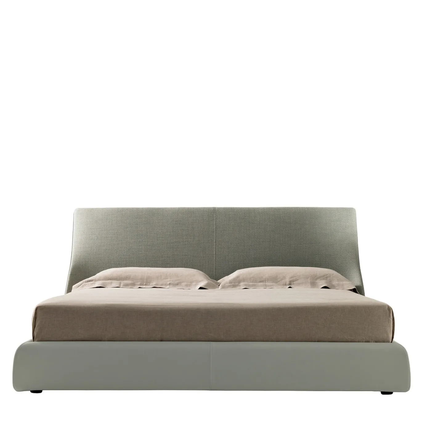 Letto Altea in Pelle e Tessuto Grigio