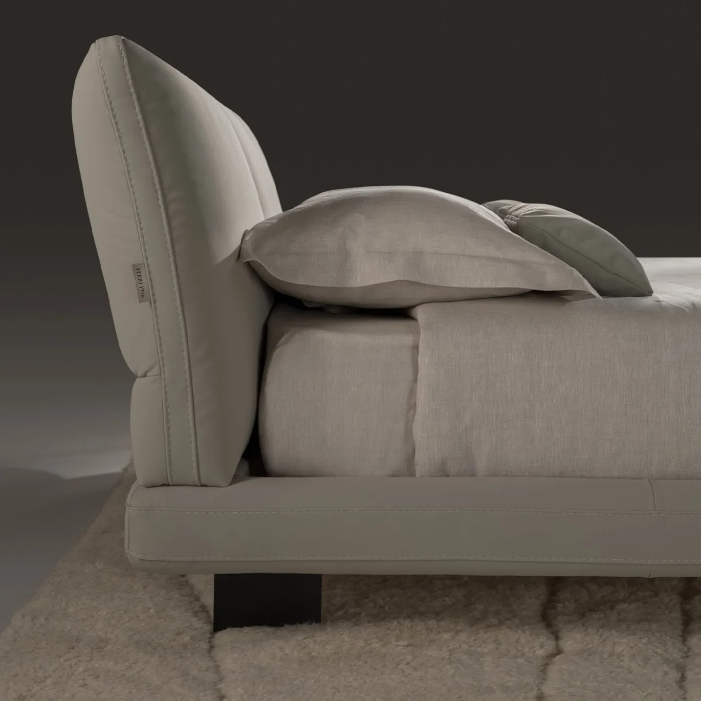 Letto Beverly in Pelle Beige