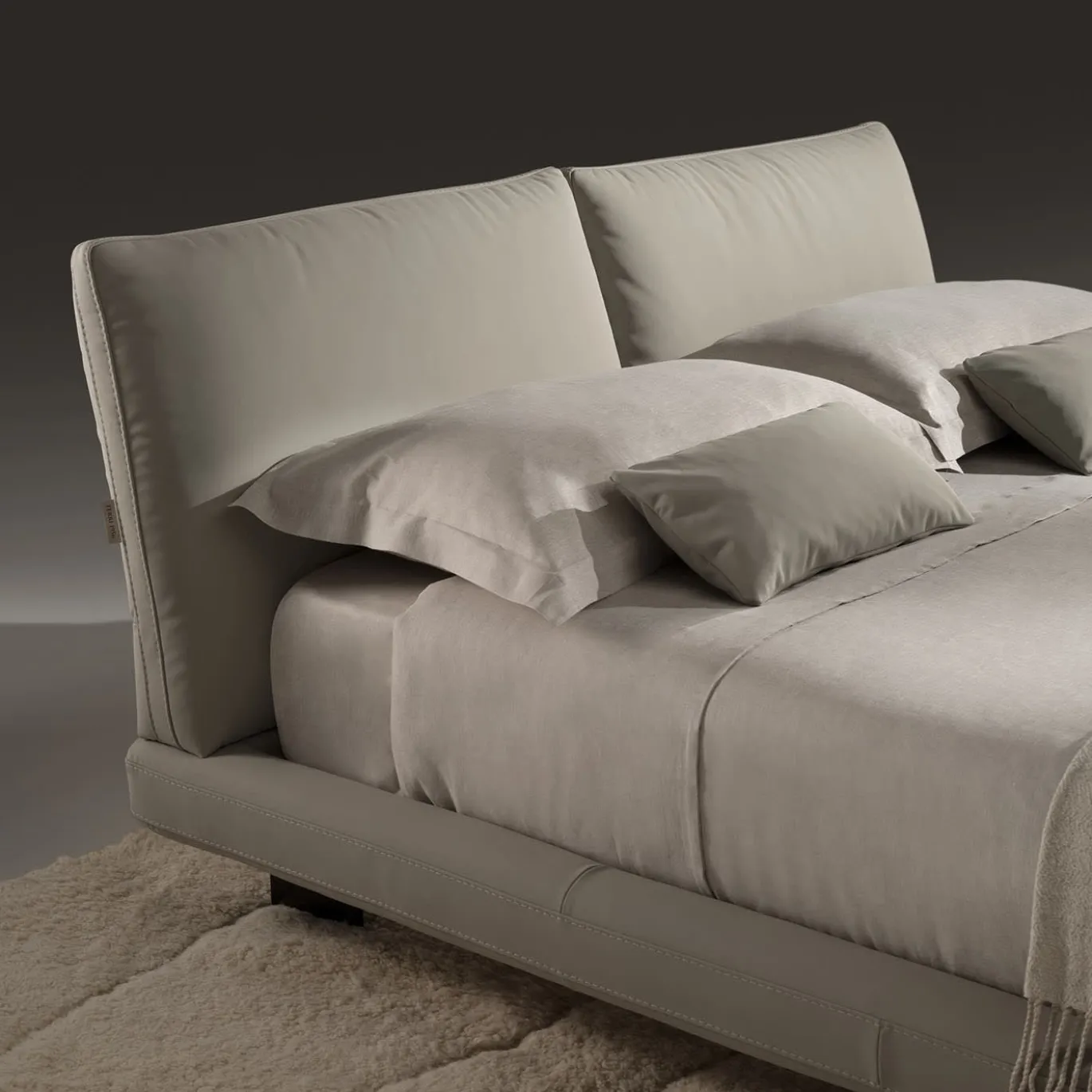 Letto Beverly in Pelle Beige
