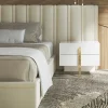Letto Big Flare con testata in velluto