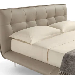 Letto Borg 905 in pelle beige con panca