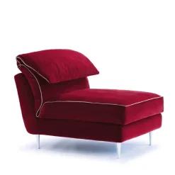 Letto da giorno Casquet Mini in velluto rosso passione