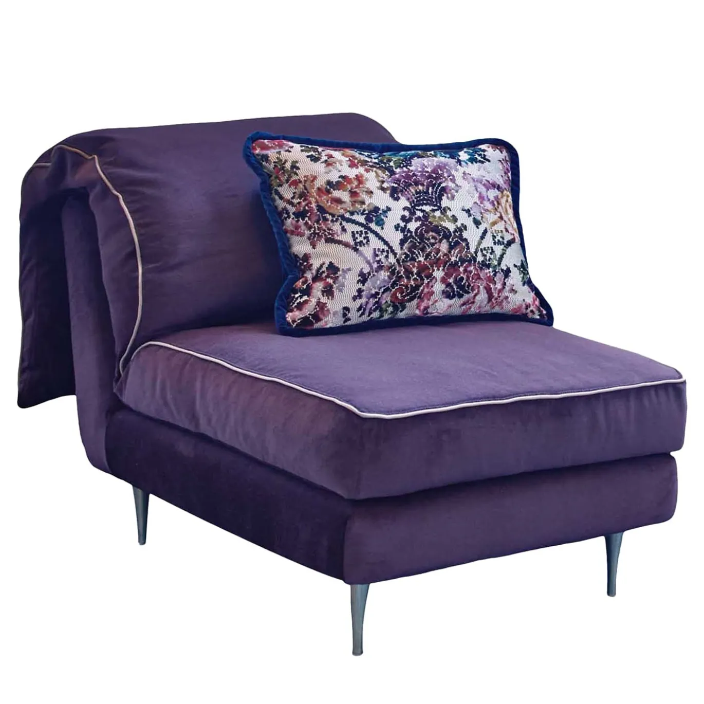 Letto da giorno Casquet Mini in velluto viola profondo