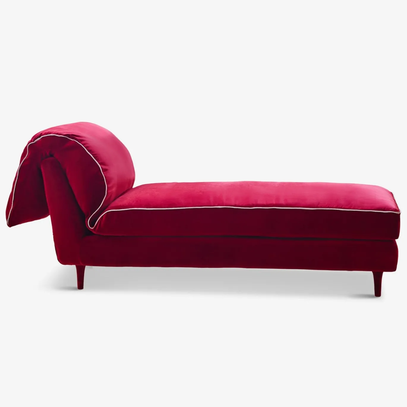 Letto da giorno in velluto Casquet Red Passion