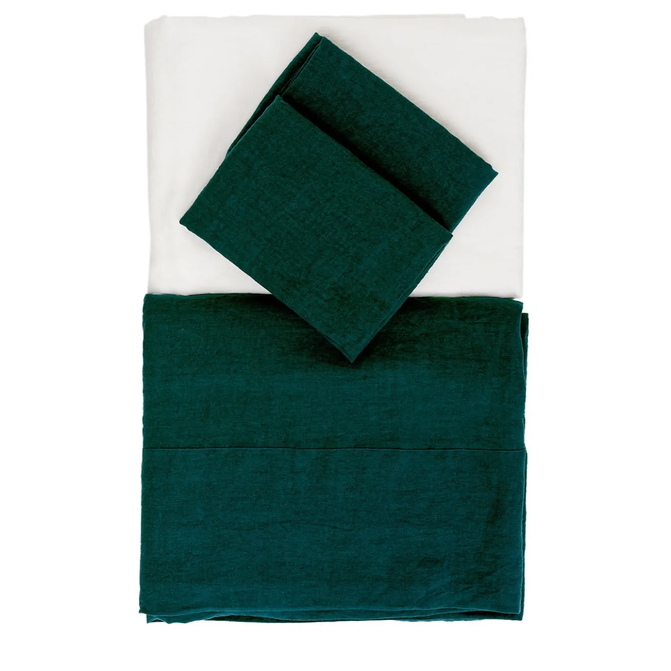 Letto estivo Set di lino verde foresta